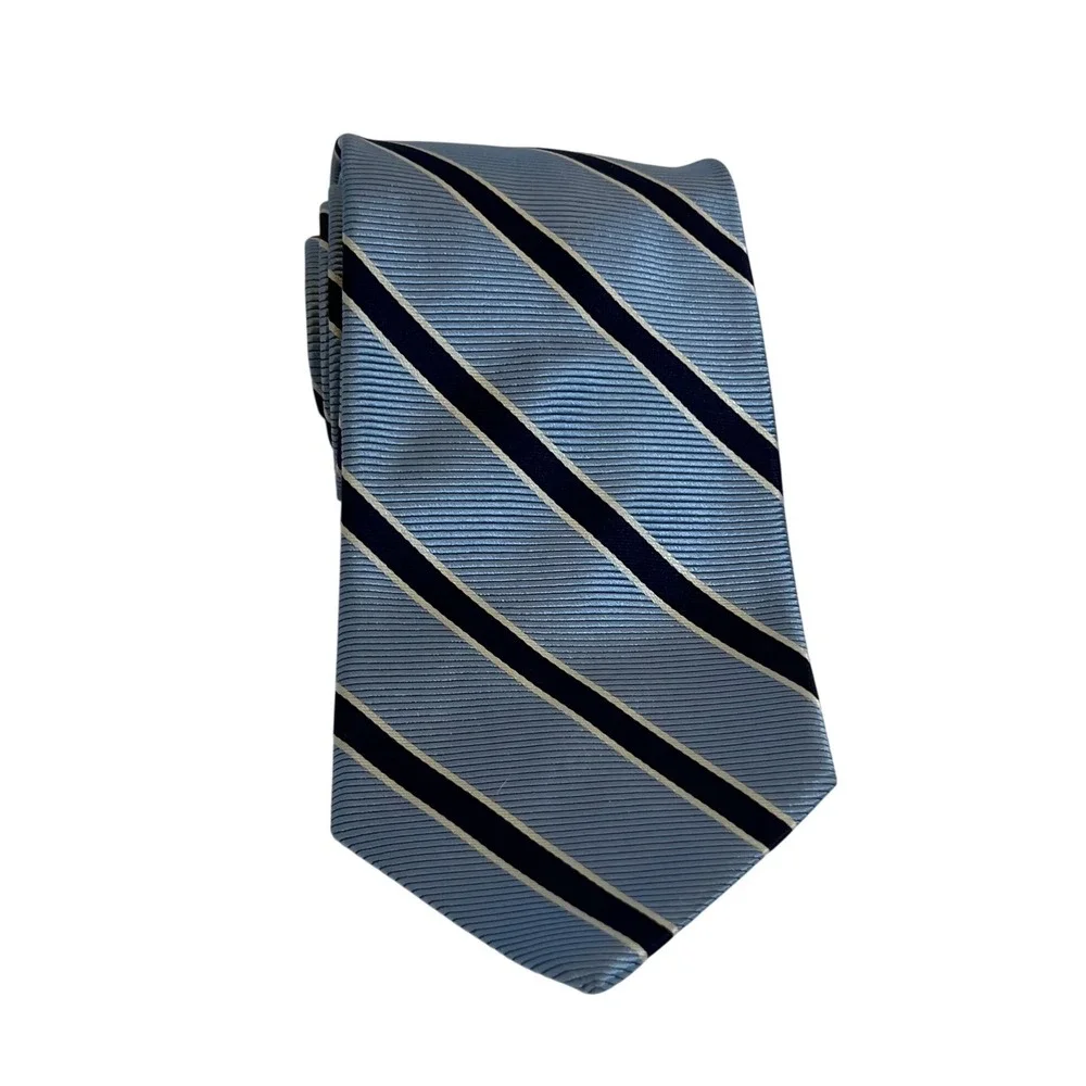 Brooks Brothers Necktie‎ Men One Size Blue Striped Silk Repp Makers England USA